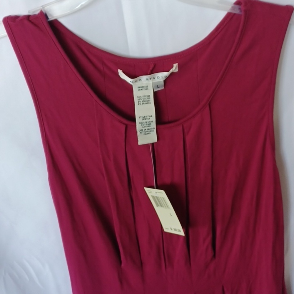 NWT! Max Studio Sleeveless Dress, Raspberry - Picture 2 of 5